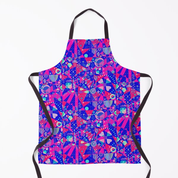 Item preview, Geometric Floral Blue Pink and Red Pattern Design designed and sold by ArtbyJeanClaude.