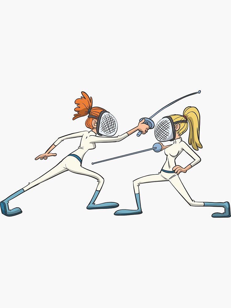 "Fencing evasive maneuver" Sticker by ansgarhugo Redbubble