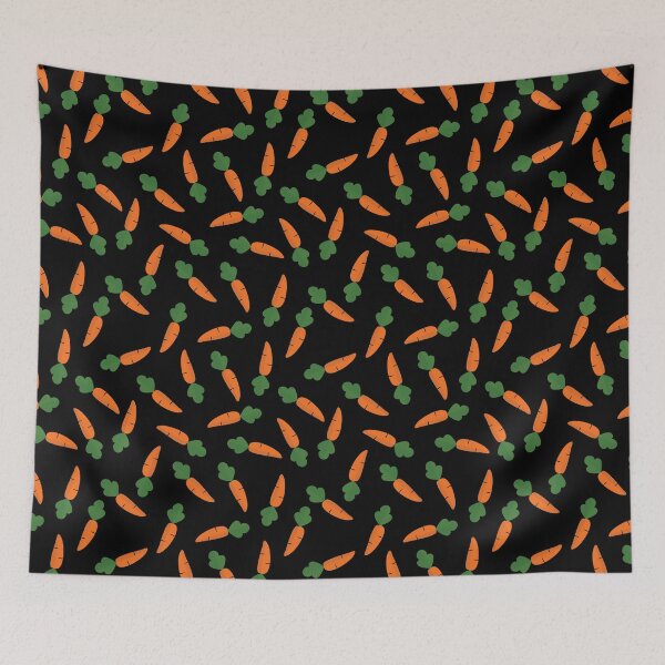 Item preview, Adorable Carrot Pattern - Cute Carrots, Cute Carrot Pattern - Black designed and sold by PattyTheGecko.