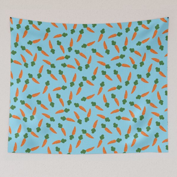 Item preview, Adorable Carrot Pattern - Cute Carrots, Cute Carrot Pattern - Light Blue designed and sold by PattyTheGecko.