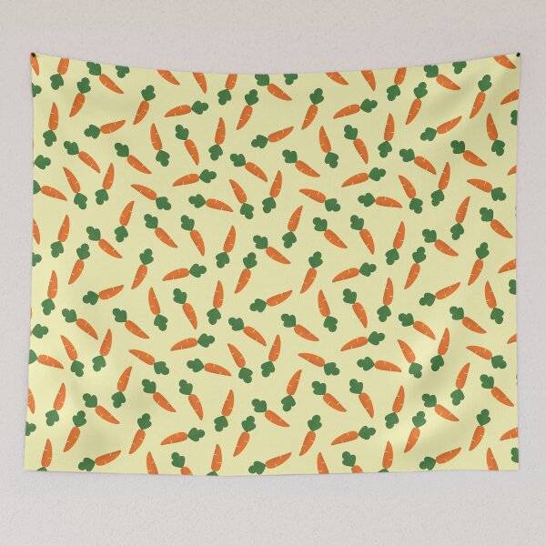 Item preview, Adorable Carrot Pattern - Cute Carrots, Cute Carrot Pattern - Light Yellow designed and sold by PattyTheGecko.