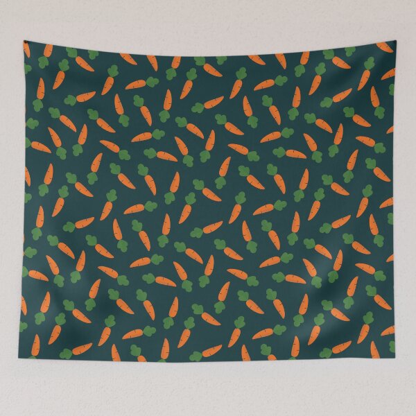 Item preview, Adorable Carrot Pattern - Cute Carrots, Cute Carrot Pattern - Dark Teal designed and sold by PattyTheGecko.