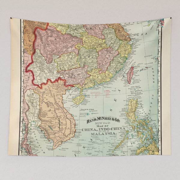 Item preview, Map of China, Indochina & Malaysia (1897) designed and sold by allhistory.