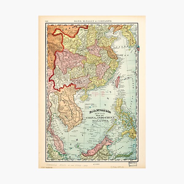 Artikelvorschau, Karte von China, Indochina & Malaysia (1897) entworfen und verkauft von allhistory.