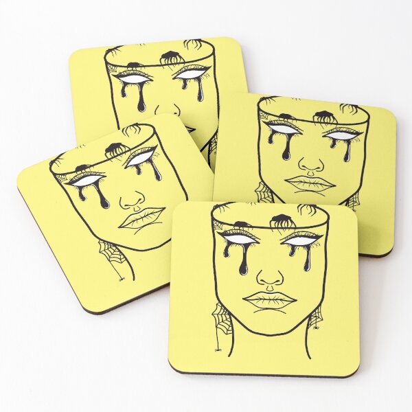 Item preview, Mindless: Original Line Art Drawing- Pastel Yellow Background designed and sold by Arthemeral.