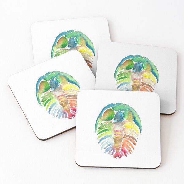 Item preview, Watercolor Fossil Trilobite in Rainbow designed and sold by VivtheFish.