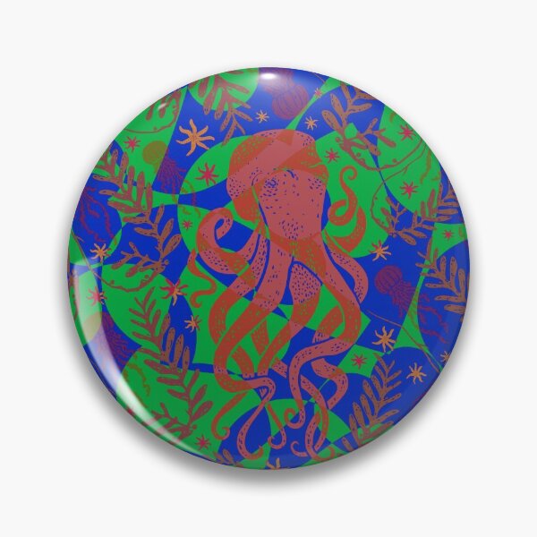 Item preview, Octopus Pattern with Pink Green Blue Colors designed and sold by ArtbyJeanClaude.