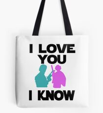 Star Wars Han Solo and Princess Leia 'I love You, I Know' design Tote Bag