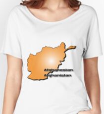 Afghanistan map in 3D Style Women's Relaxed Fit T-Shirt