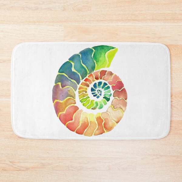 Item preview, Watercolor Fossil Ammonite in Rainbow designed and sold by VivtheFish.