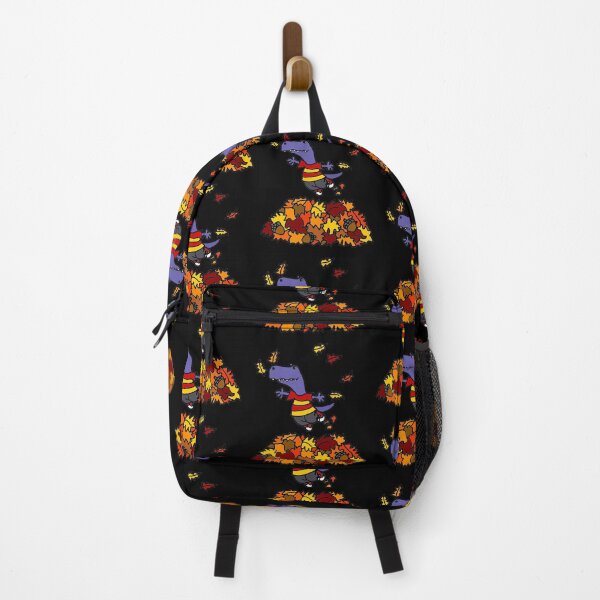Item preview, Funny Blue T-rex Dinosaur Jumping in Leaf Pile designed and sold by Nature's Fancy.