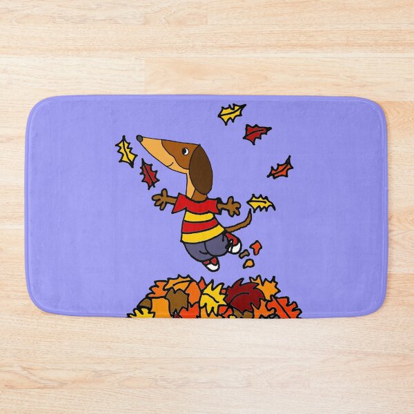 Item preview, Funny Dachshund Puppy Dog Jumping in Leaf Pile designed and sold by Nature's Fancy.