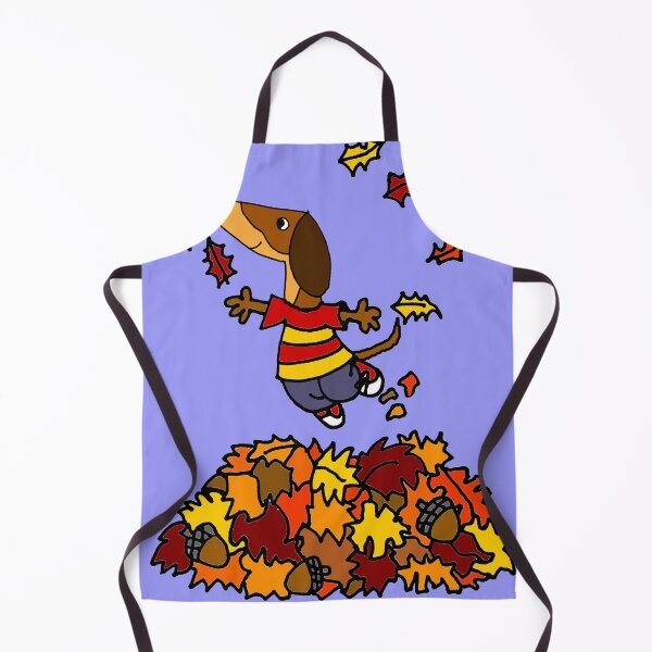 Item preview, Funny Dachshund Puppy Dog Jumping in Leaf Pile designed and sold by Nature's Fancy.