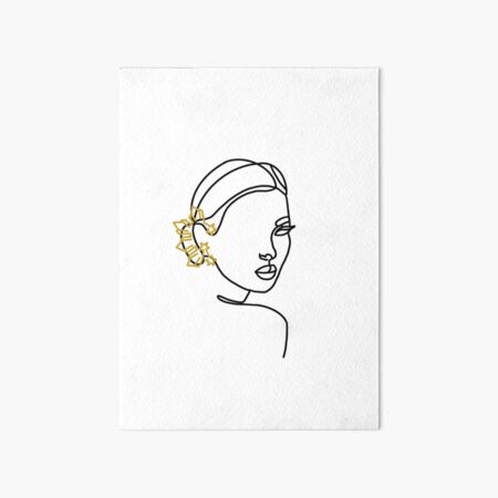 Filipina Earring Line Artwork Full Face Art Board Print