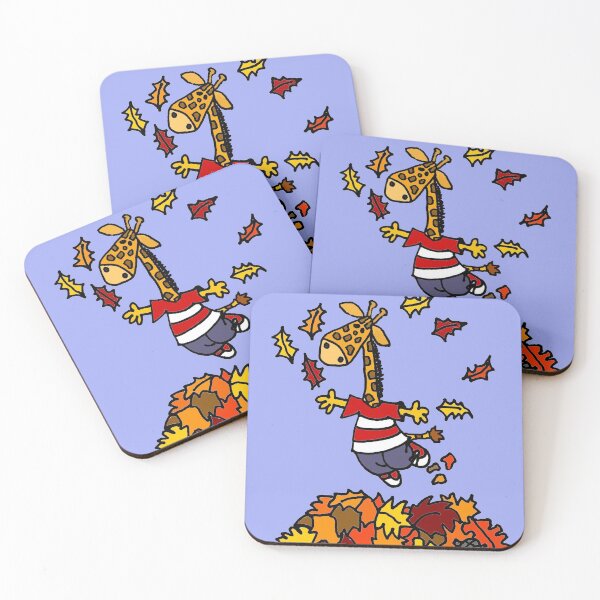 Item preview, Funny Giraffe Jumping in Leaf Pile designed and sold by Nature's Fancy.