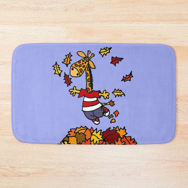 Item preview, Funny Giraffe Jumping in Leaf Pile designed and sold by Nature's Fancy.