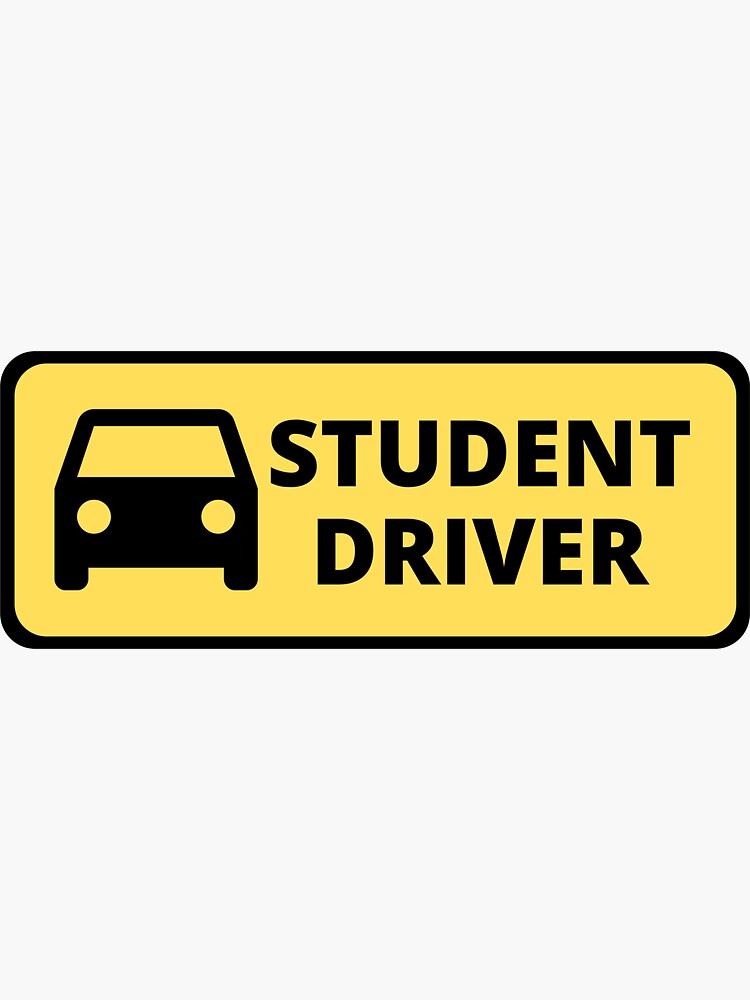 "DMV Student Driver Bumper Sticker for Sale by Redbubble