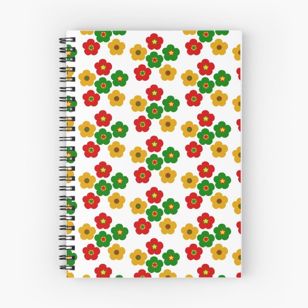 Item preview, Bib Flowers in Festive Holiday Christmas Colors on White designed and sold by CottoVerdi.