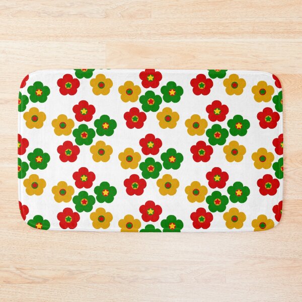 Item preview, Bib Flowers in Festive Holiday Christmas Colors on White designed and sold by CottoVerdi.
