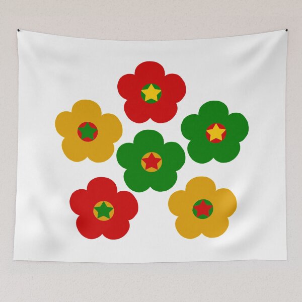 Item preview, Bib Flowers in Festive Holiday Christmas Colors on White designed and sold by CottoVerdi.