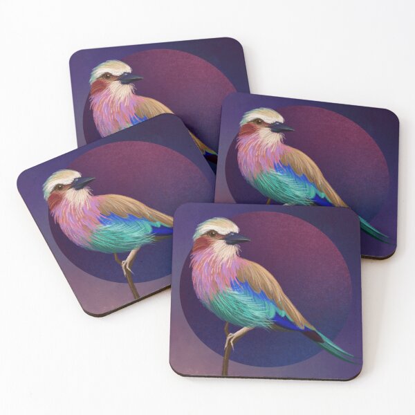 Item preview, Lilac-breasted roller Bird Background Illustration designed and sold by nightlyforest.