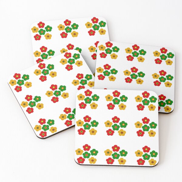 Item preview, Pack of Bib Flowers in Festive Holiday Christmas Colors  designed and sold by CottoVerdi.