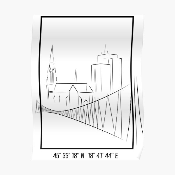 SIMPLE CITY DRAWING | OSIJEK, CROATIA Poster