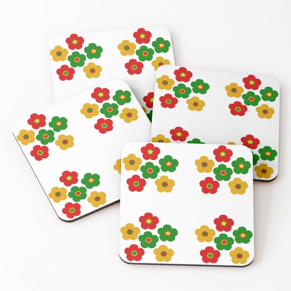 Item preview, Pack of Bib Flowers in Festive Holiday Christmas Colors  designed and sold by CottoVerdi.