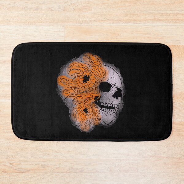 Item preview, Orange skull and chrysanthemums designed and sold by BV-creas.