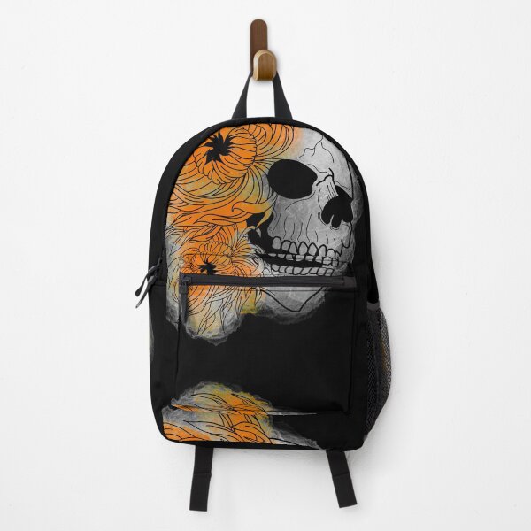 Item preview, Orange skull and chrysanthemums designed and sold by BV-creas.