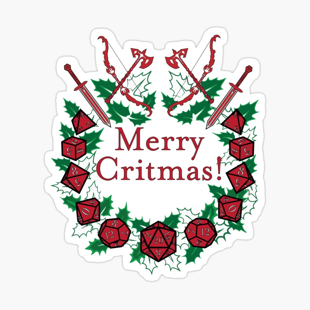 Merry Critmas Wreath D&D Xmas Print Greeting Card for Sale by  ToplineDesigns | Redbubble