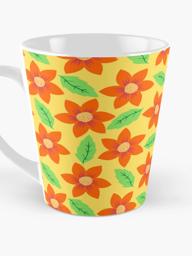 Thumbnail 3 of 4, Coffee Mug, Orange Floral Pattern designed and sold by DesignCodeStore.