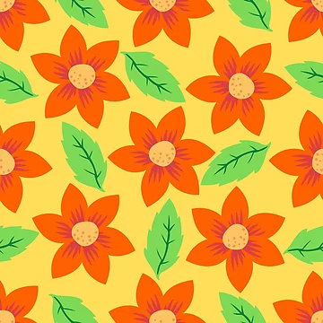 Artwork thumbnail, Orange Floral Pattern by DesignCodeStore