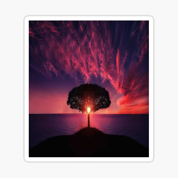 Item preview, Tree And Sunset designed and sold by BeAwosome.
