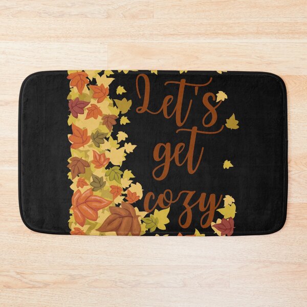 Item preview, Lets get cozy fall typography with leaves designed and sold by StarlightTales.