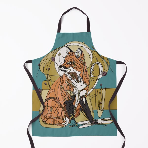 Item preview, Art Nouveau Fox Teal designed and sold by esmeemaclaren.
