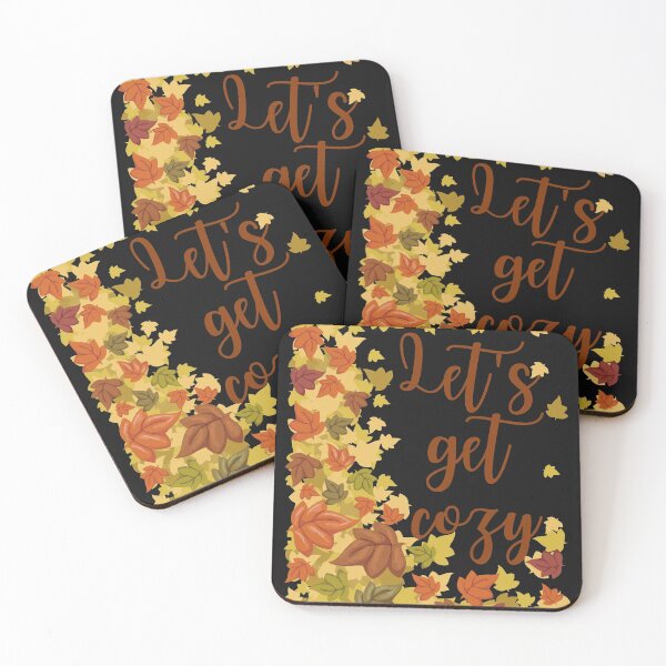 Item preview, Lets get cozy fall typography with leaves designed and sold by StarlightTales.