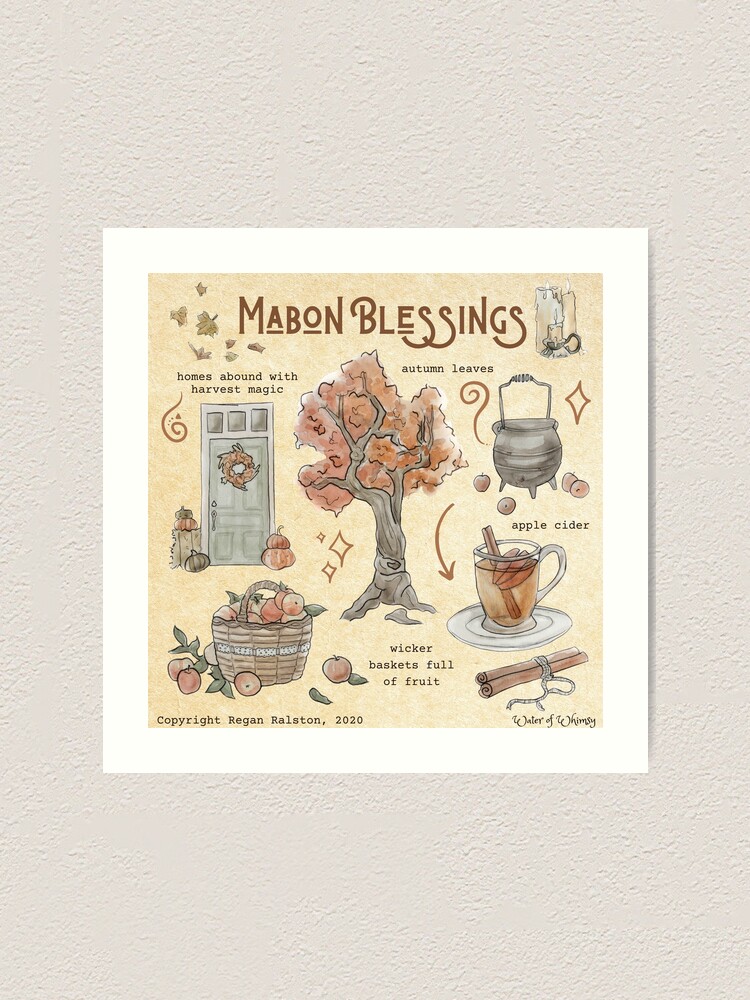 Alternate view of Mabon Blessings Illustration in Watercolor Art Print