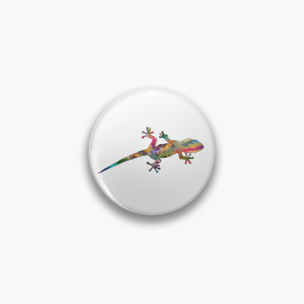 Colourful Gecko Print Pin