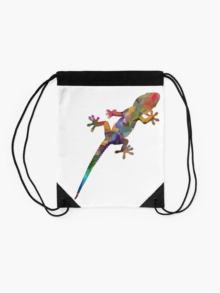 Alternate view of Colourful Gecko Print Drawstring Bag