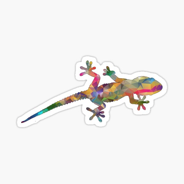 Colourful Gecko Print Sticker