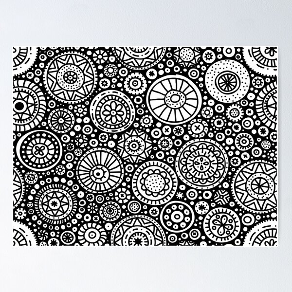 Item preview, Circles doodles pattern designed and sold by zsooofija.