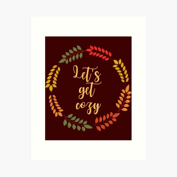 Item preview, Lets get cozy fall typography with leaves wreath  designed and sold by StarlightTales.