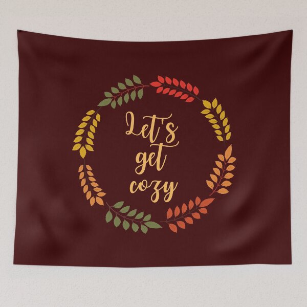 Item preview, Lets get cozy fall typography with leaves wreath  designed and sold by StarlightTales.