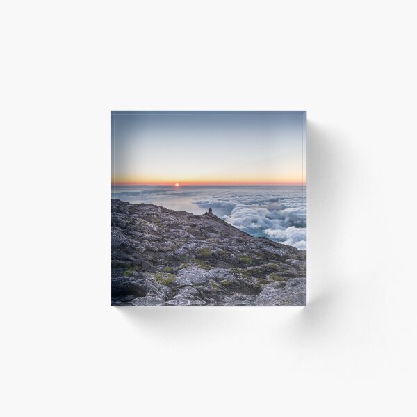 Sunrise at the top of Mount Pico, Azores, Portugal Acrylic Block