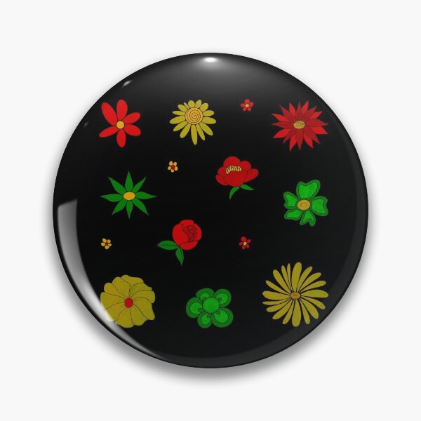 Item preview, Bib Flowers Line Flowers Hand Drawn in Festive Holiday Christmas Colors designed and sold by CottoVerdi.