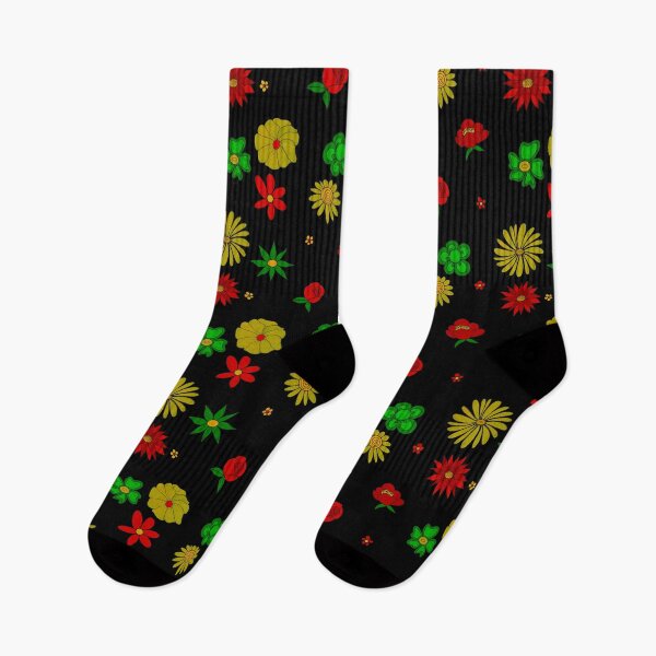 Item preview, Bib Flowers Line Flowers Hand Drawn in Festive Holiday Christmas Colors designed and sold by CottoVerdi.