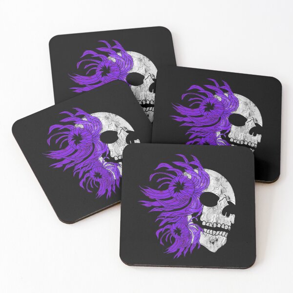 Item preview, Skull and purple chrysanthemums designed and sold by BV-creas.