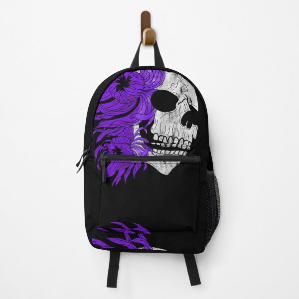 Item preview, Skull and purple chrysanthemums designed and sold by BV-creas.