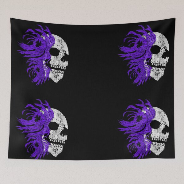 Item preview, Skull and purple chrysanthemums designed and sold by BV-creas.